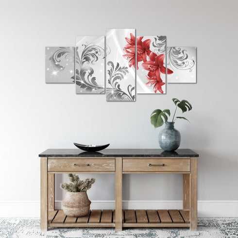 Wandbilder Wohnzimmer XXL Blumen Lilien Moderne Bild Abstrakt